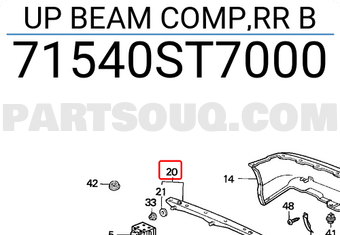 Honda 71540ST7000 UP BEAM COMP,RR B