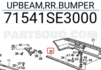 Honda 71541SE3000 UPBEAM,RR.BUMPER