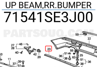 Honda 71541SE3J00 UP BEAM,RR.BUMPER