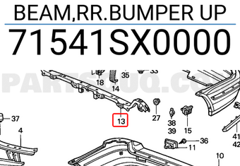 Honda 71541SX0000 BEAM,RR.BUMPER UP