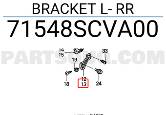 Honda 71548SCVA00 BRACKET L- RR
