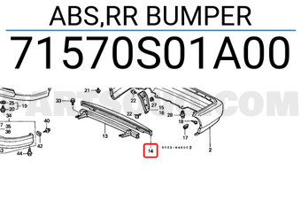 Honda 71570S01A00 ABS,RR BUMPER