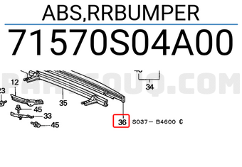 Honda 71570S04A00 ABS,RRBUMPER