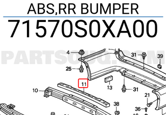 Honda 71570S0XA00 ABS,RR BUMPER