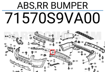 Honda 71570S9VA00 ABS,RR BUMPER