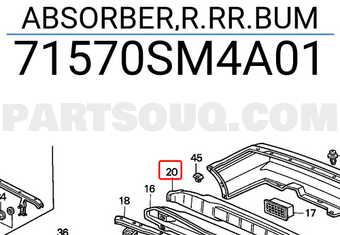 Honda 71570SM4A01 ABSORBER,R.RR.BUM
