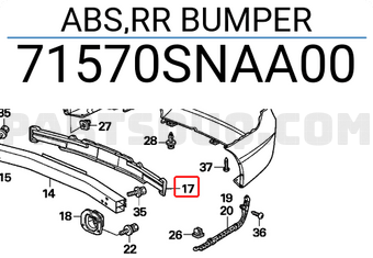 Honda 71570SNAA00 ABS,RR BUMPER