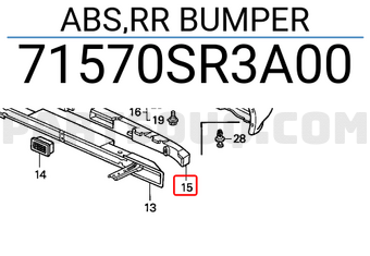 Honda 71570SR3A00 ABS,RR BUMPER