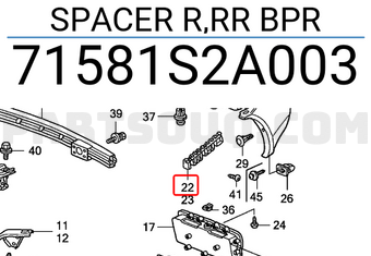 Honda 71581S2A003 SPACER R,RR BPR