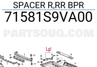 Honda 71581S9VA00 SPACER R,RR BPR