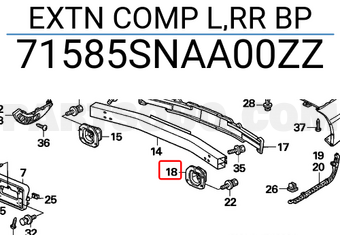 Honda 71585SNAA00ZZ EXTN COMP L,RR BP