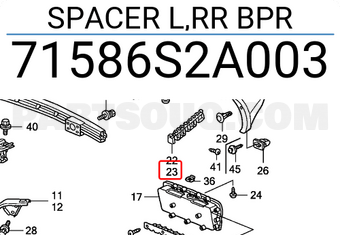 Honda 71586S2A003 SPACER L,RR BPR