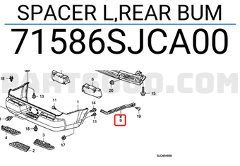 Honda 71586SJCA00 SPACER L,REAR BUM
