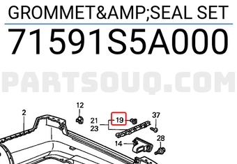 Honda 71591S5A000 GROMMET&SEAL SET
