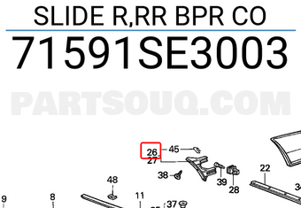Honda 71591SE3003 SLIDE R,RR BPR CO