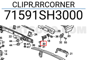Honda 71591SH3000 CLIPR,RRCORNER