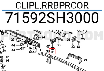 Honda 71592SH3000 CLIPL,RRBPRCOR