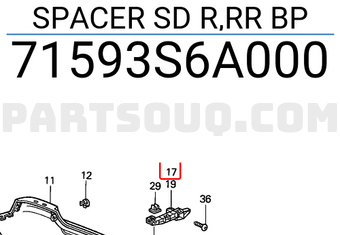 Honda 71593S6A000 SPACER SD R,RR BP