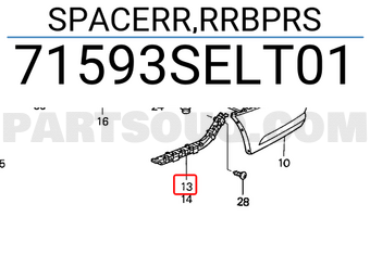 Honda 71593SELT01 SPACERR,RRBPRS