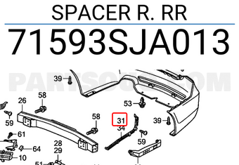 Honda 71593SJA013 SPACER R. RR