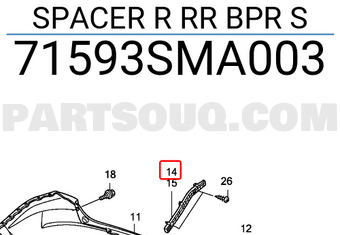 Honda 71593SMA003 SPACER R RR BPR S