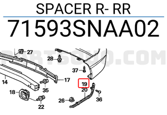 Honda 71593SNAA02 SPACER R- RR