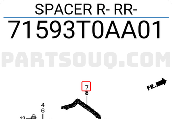 Honda 71593T0AA01 SPACER R- RR