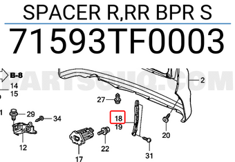 Honda 71593TF0003 SPACER R,RR BPR S