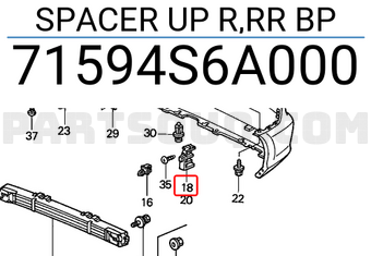 Honda 71594S6A000 SPACER UP R,RR BP