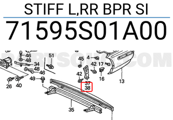 Honda 71595S01A00 STIFF L,RR BPR SI