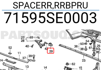 Honda 71595SE0003 SPACERR,RRBPRU