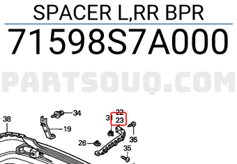 Honda 71598S7A000 SPACER L,RR BPR