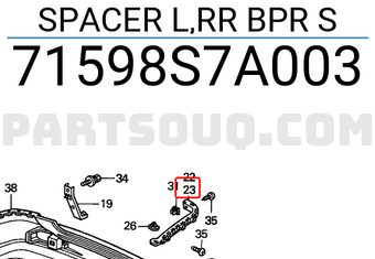 Honda 71598S7A003 SPACER L,RR BPR S