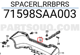 Honda 71598SAA003 SPACERL,RRBPRS