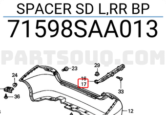 Honda 71598SAA013 SPACER SD L,RR BP