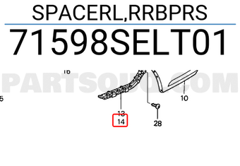 Honda 71598SELT01 SPACERL,RRBPRS