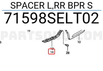 Honda 71598SELT02 SPACER L,RR BPR S