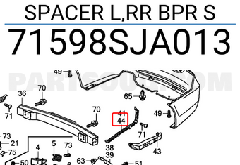 Honda 71598SJA013 SPACER L,RR BPR S