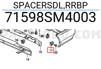 Honda 71598SM4003 SPACERSDL,RRBP