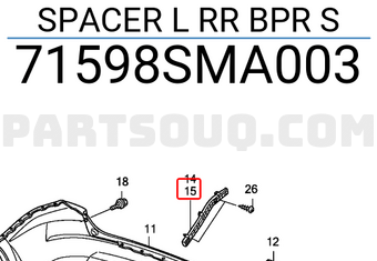 Honda 71598SMA003 SPACER L RR BPR S