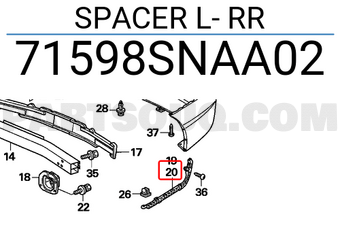 Honda 71598SNAA02 SPACER L- RR
