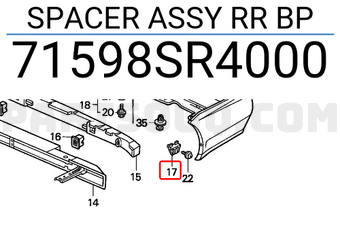 Honda 71598SR4000 SPACER ASSY RR BP