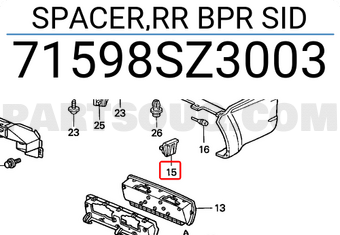 Honda 71598SZ3003 SPACER,RR BPR SID