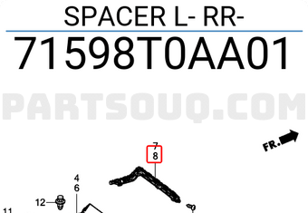 Honda 71598T0AA01 SPACER L- RR