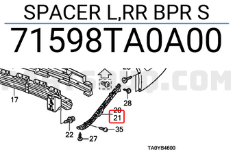 Honda 71598TA0A00 SPACER L,RR BPR S
