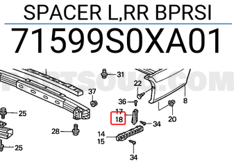 Honda 71599S0XA01 SPACER L,RR BPRSI