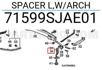 Honda 71599SJAE01 SPACER L,W/ARCH