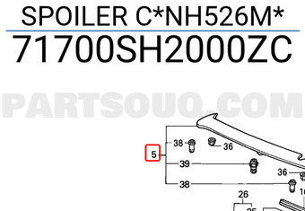 Honda 71700SH2000ZC SPOILER C*NH526M*