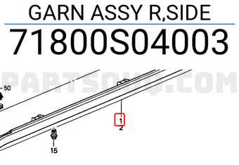 Honda 71800S04003 GARN ASSY R,SIDE