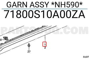 Honda 71800S10A00ZA GARN ASSY *NH590*